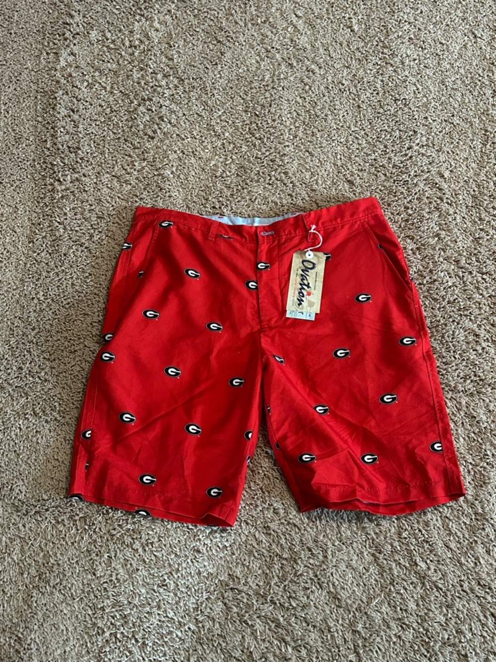 UGA Red Printed Men's Shorts